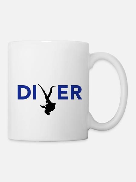 DIVER blue water - Mug - white