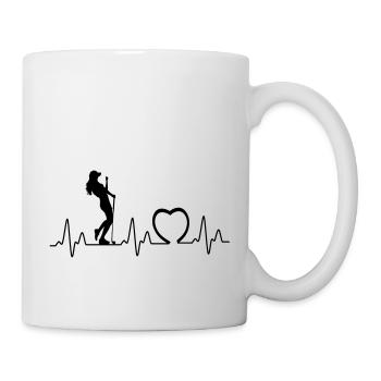 Heartbeat mit Herz golf1 - Tasse - Weiß - Rechts