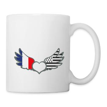 Drapeaux France et Bretagne Français et Breton - Mug blanc - blanc - Droite
