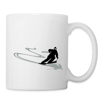 Skifahrer Spur - Tasse - Weiß - Rechts