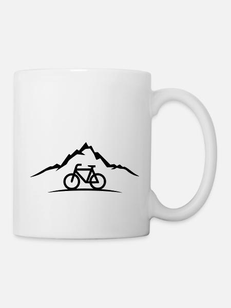 Sport - Berge Fahrrad - Tasse - Weiß