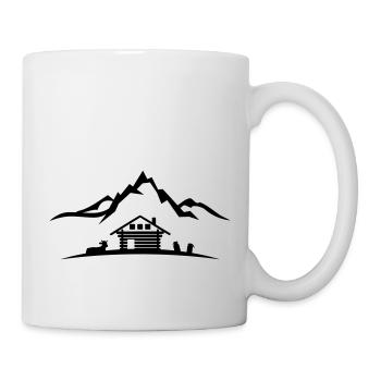 Landschaft - Berge Alm - Tasse - Weiß - Rechts