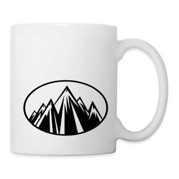 mountains design oval - Tasse - Weiß - Rechts