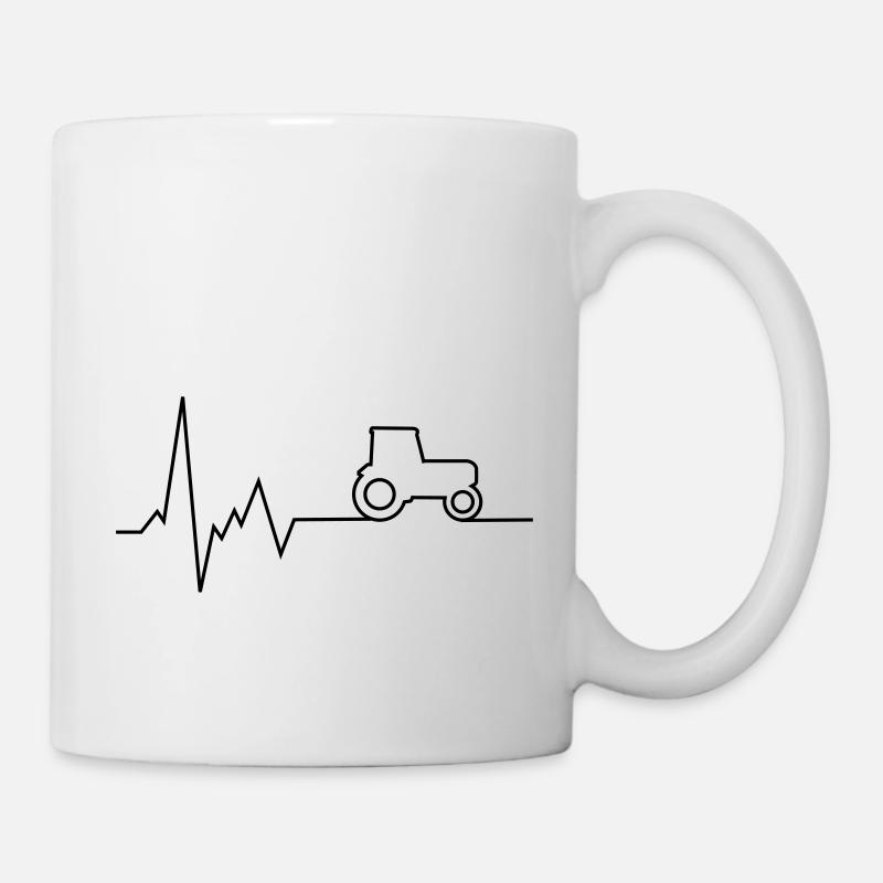 heartbeat tractor - Mug - white