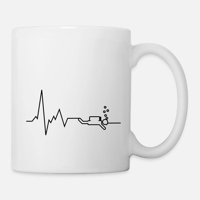 heartbeat diving - Mug - white