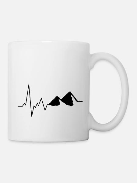 pulsation du cœur montagne - Mug blanc - blanc