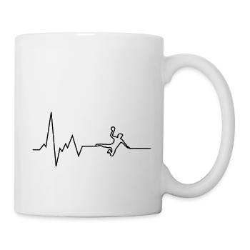 herzschlag handballspieler - Tasse - Weiß - Rechts
