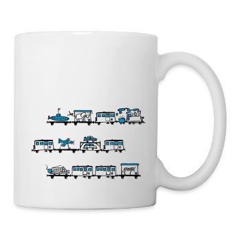 Lokomotivführer-T-Shirt - Tasse - Weiß - Rechts