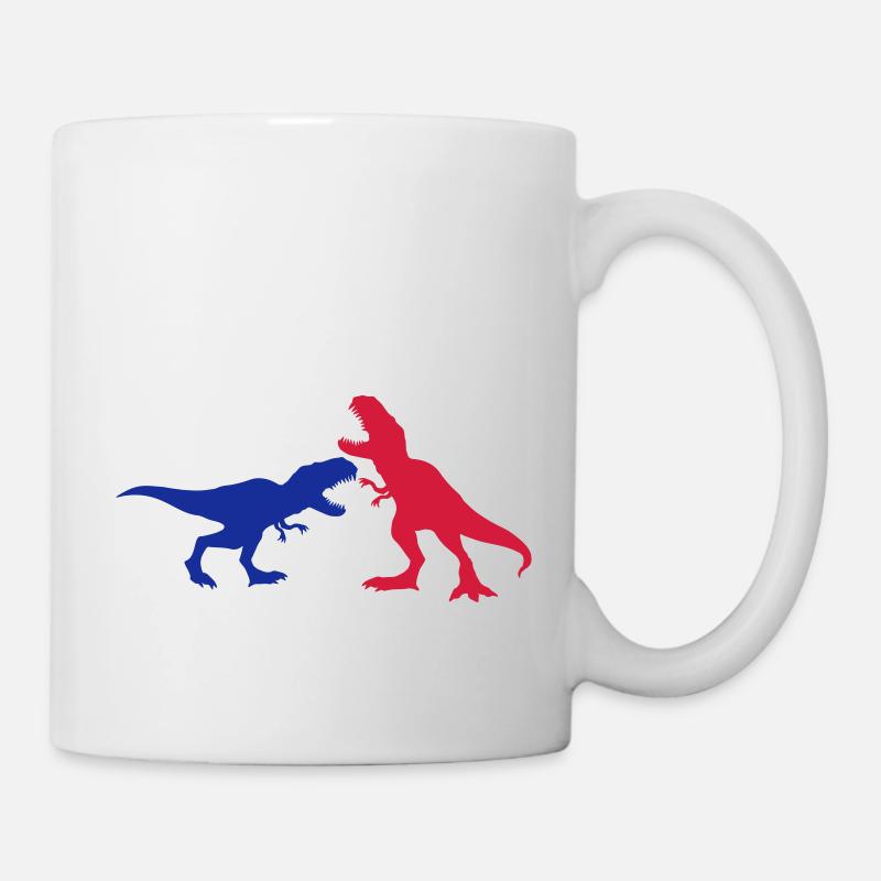 2 feinde kampf kämpfen rennen laufen silhouette sc - Tasse - Weiß