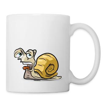Funny exhausted snail comic - Mug - white - Right