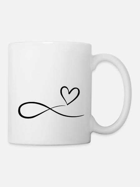 Coeur fioritures Infinity Symbole de l’infini - Mug blanc - blanc