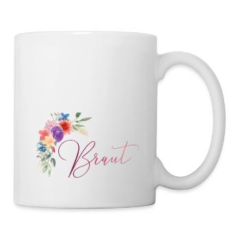 Blumen Braut Maedels 1 personalisierbar - Tasse - Weiß - Rechts