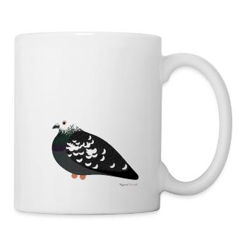 "Teddy" The city pigeon with a white head - Mug - white - Right