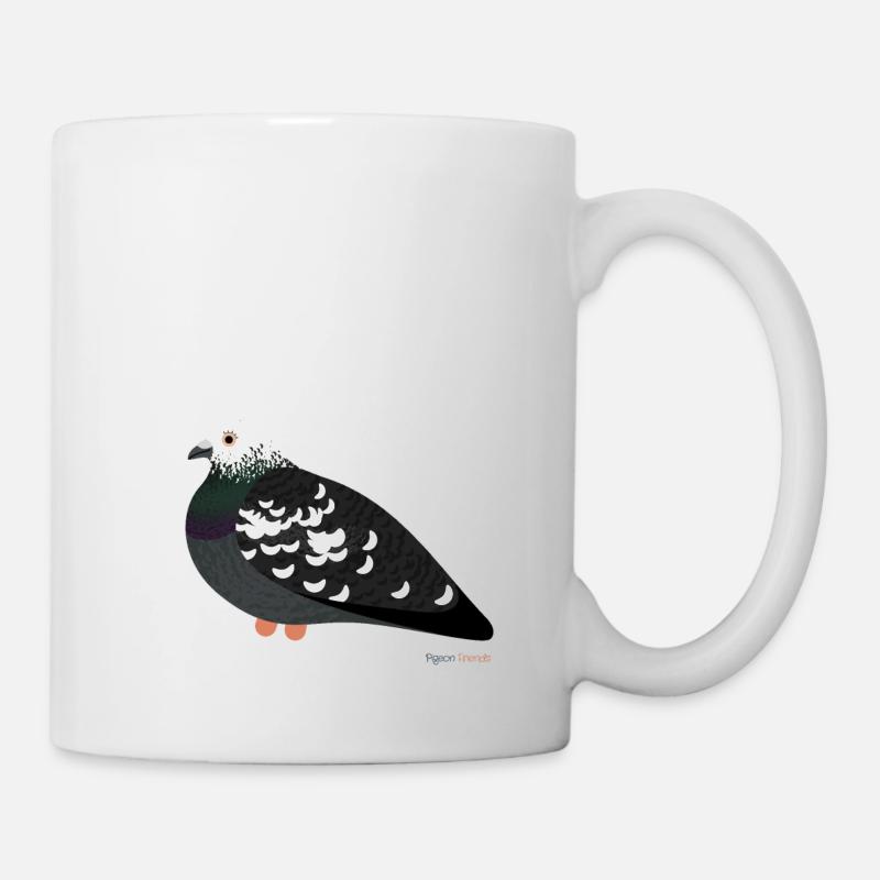 « Teddy » Le pigeon de ville à tête blanche - Mug blanc - blanc