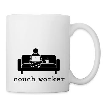 couch worker in Deinen zwei Wunschfarben - Tasse - Weiß - Rechts