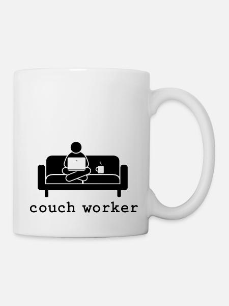 couch worker in your two desired colors - Mug - white