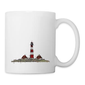 Der Westerhever Leuchtturm mal anders - Tasse - Weiß - Rechts