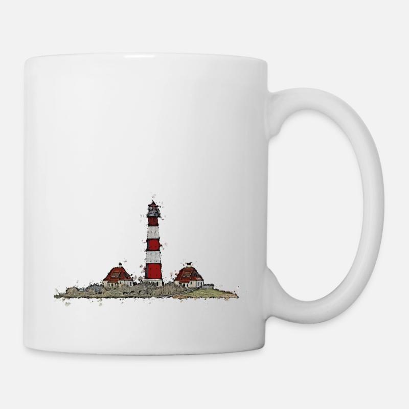 Le phare de Westerhever avec une différence - Mug blanc - blanc
