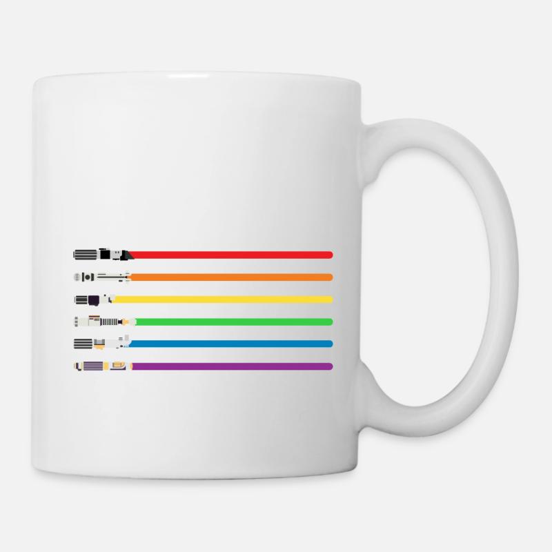 Rainbowlightsabers - Tasse - Weiß