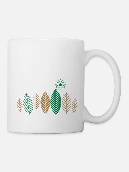 Blatt Wald Sonne - Tasse - Weiß