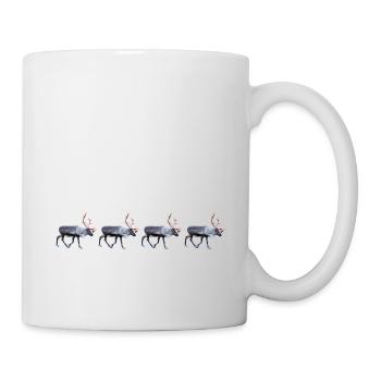 Traditionelle Rentierillustration in Winterstimmung - Tasse - Weiß - Rechts