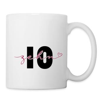 10 ans dix numéro de calligraphie 10e anniversaire - Mug blanc - blanc - Droite