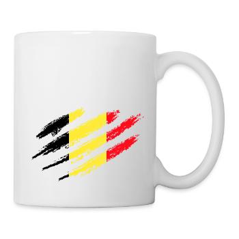 Drapeau de la Belgique griffes coupées marques de rayures - Mug blanc - blanc - Droite