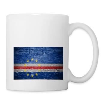 Brick wall with flag of Cape Verde graffiti - Mug - white - Right