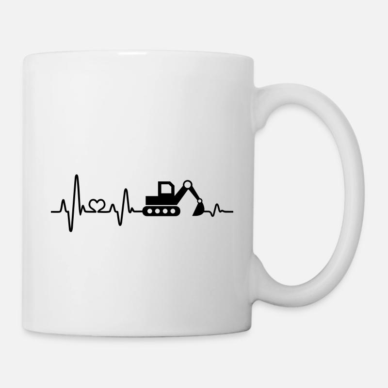 Bagger Baustelle Bauarbeiter Baggerfahrer Geschenk - Tasse - Weiß