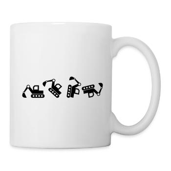 Bagger Baggerfahrer baggern Bauarbeiter Geschenk - Tasse - Weiß - Rechts