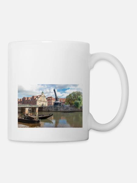 Panorama at the old market (Stintmarkt) Lüneburg - Tasse - Weiß