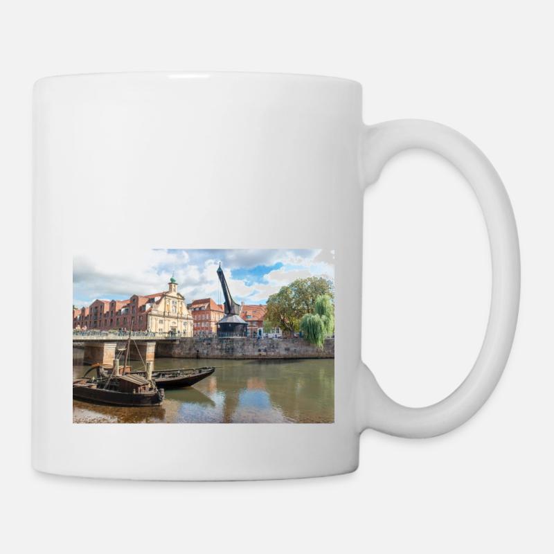 Panorama ved det gamle marked (Stintmarkt) Lueneburg - Mugg - vit