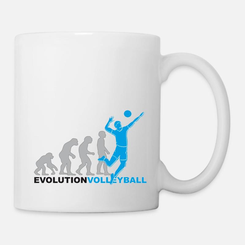 Évolution des joueurs de volley-, de volley-, de volley- - Mug blanc - blanc