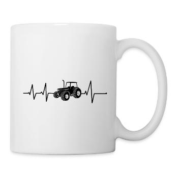 Tractor heartbeat farmer tractor tractor EKG - Mug - white - Right