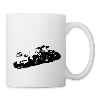 Deutz tractor baling straw - Mug - white - Right