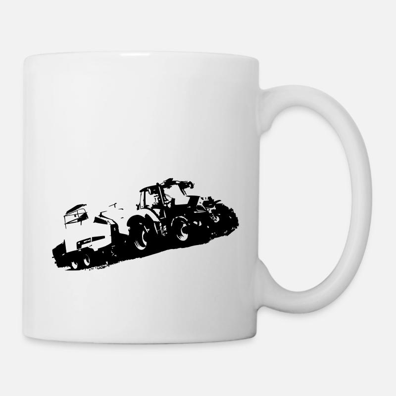 Deutz Traktor beim Strohpressen - Tasse - Weiß