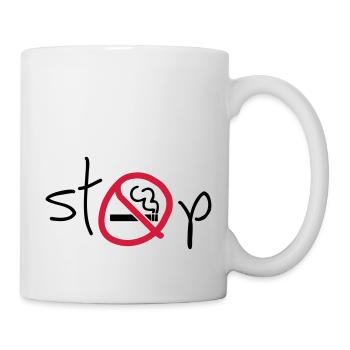 N'arrêtez pas de fumer. Zone sans fumée. Interdiction de la cigarette. - Mug blanc - blanc - Droite
