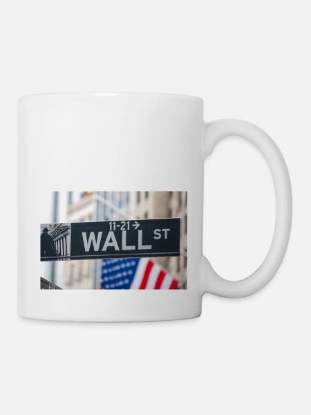 Wall Street street sign New York USA - Tasse - Weiß
