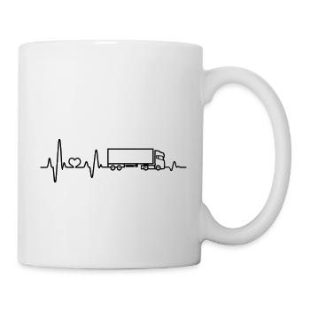 Truck trucker heartbeat EKG professional driver - Mug - white - Right