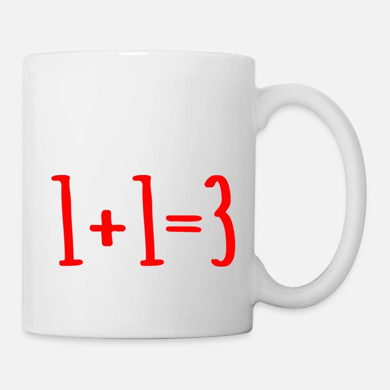 1+1=3 (Rouge) Annonce Enceinte Grossesse Bébé etc - Mug blanc - blanc