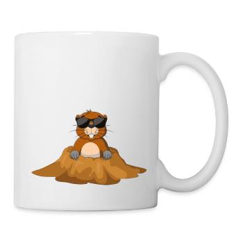 Maulwurf, Garten - Tasse - Weiß - Rechts