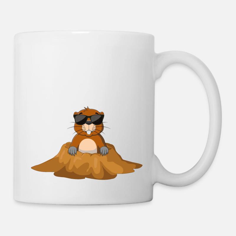 Maulwurf, Garten - Tasse - Weiß