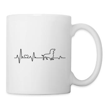 Dachshund dog dog owner gift heartbeat EKG - Mug - white - Right