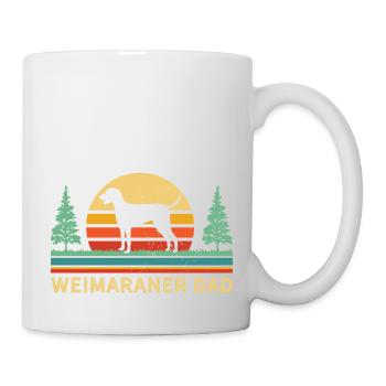 Weimaraner Papa Shirt Retro Weimaraner Hund T-Shirt - Tasse - Weiß - Rechts