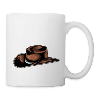 chapeau de cowboy dessin - Mug blanc - blanc - Droite