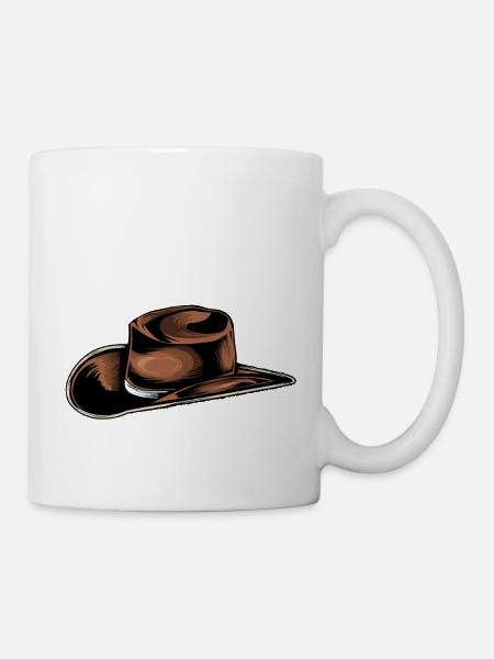 Cowboy Hut Zeichnung - Tasse - Weiß