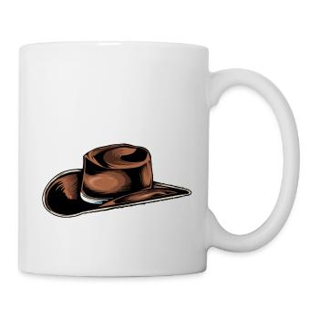 chapeau de cowboy dessin - Mug blanc - blanc - Droite