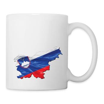 Slowenien Flagge in der Slowenien Landkarte - Tasse - Weiß - Rechts