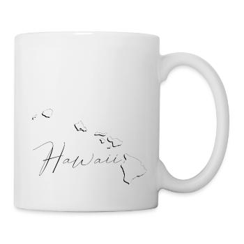 Hawaii State Map as Outline HI - Mug - white - Right