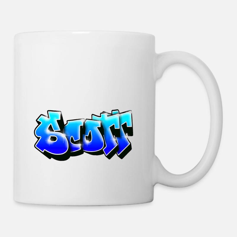 SCOTT graffiti name - Mug blanc - blanc